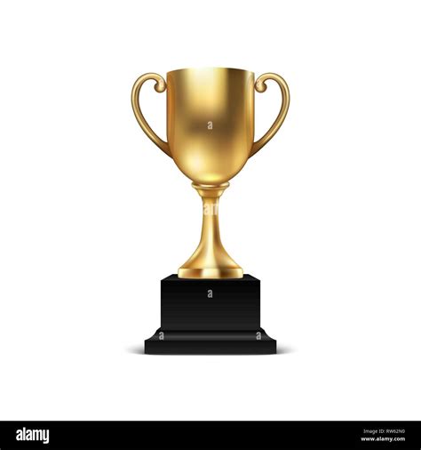 Realistic Vector 3d Blank Golden Champion Cup Icon Closeup Isolated On