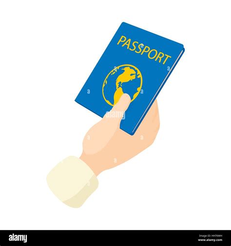 Hand Holding Passport Icon Cartoon Style Stock Vector Image And Art Alamy