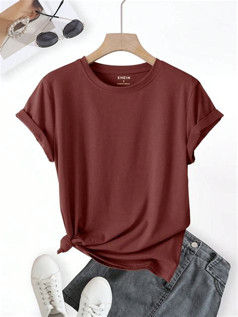 Shein Usa Round Neck Tees Shein Womens Tees