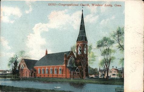 Congregational Church Windsor Locks Ct Postcard