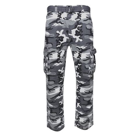 Mens Cargo Camo Pants Multi Pocket Lightweight Army Regular Fit Camo