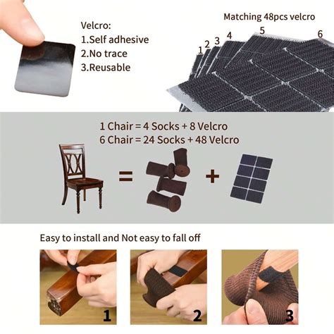 Furniture Protector Chair Leg Socks With Never Fall Off Floor Felt Pads