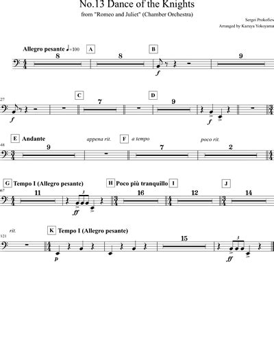 Dance Of The Knights No 13 From Romeo And Juliet Timpani Sheet Music By Sergei Prokofiev