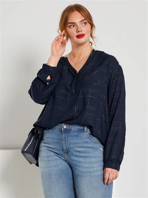 Geruite Blouse Blauw Kiabi