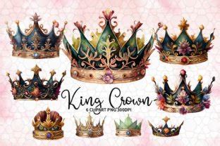 King Crown Watercolor Clipart Graphic by LQ Design · Creative Fabrica