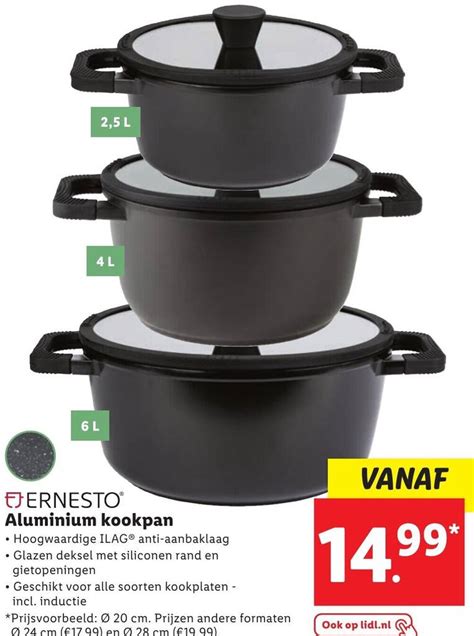 ERNESTO Aluminium kookpan Ø 20 cm aanbieding bij Lidl