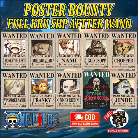 Jual Poster Buronan One Piece A A Full Kru Shp Bonus Isi