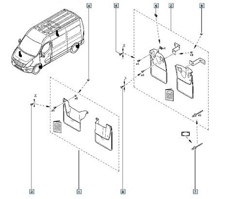 638502184R ПЕРЕДНИЕ БРЫЗГОВИКИ RENAULT MASTER III В СБОРЕ купить на