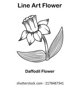 Line Art Daffodil Flower Vector Stock Vector (Royalty Free) 2178487341 ...