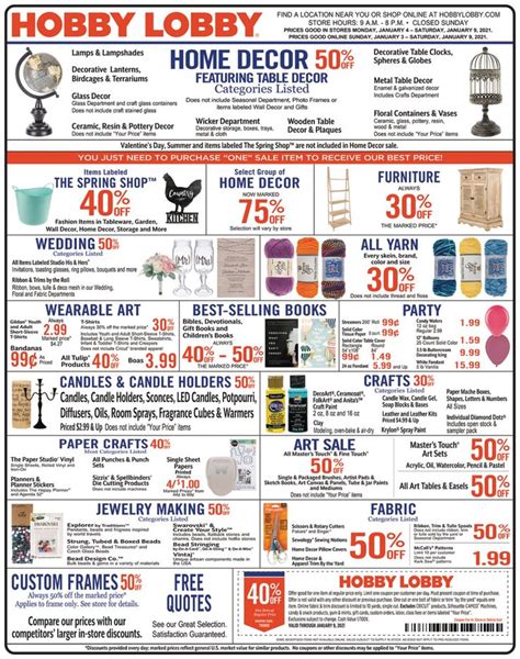 Hobby Lobby Flyer 04 01 2021 09 01 2021 Kupino Current Ads