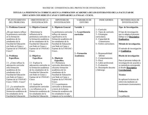 Ejemplo Matriz De Consistencia Conceptos Psicologicos Psicologia Images Porn Sex Picture