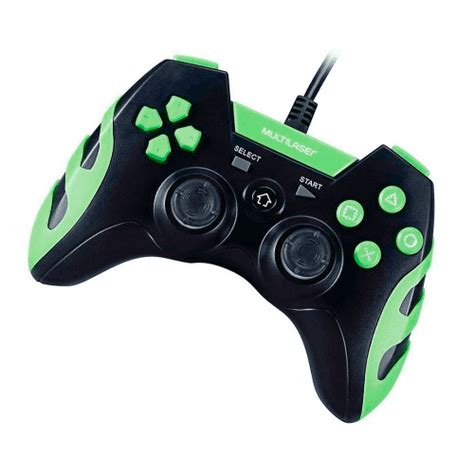 Controle Gamer Multilaser Fio Ps Pc Preto Js No Shoptime