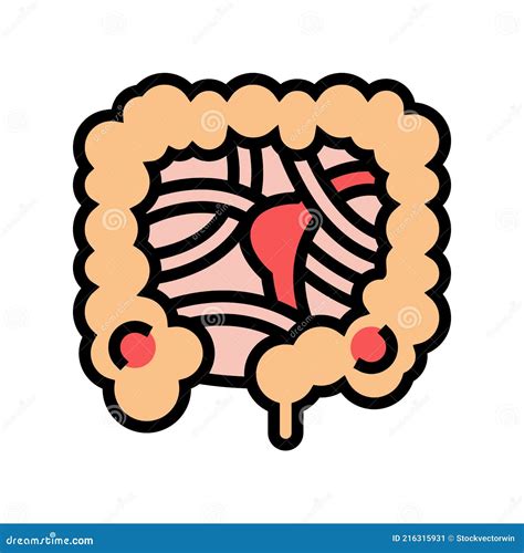 Intestinal Obstruction Disease Color Icon Vector Illustration Stock