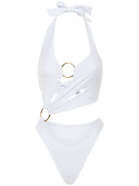 Louisa Ballou Sex Wax Onepiece Stretch Swimsuit In White 45 Off