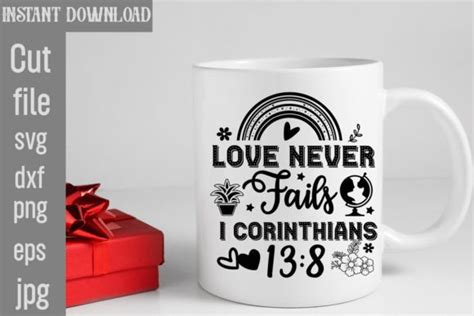 Love Never Fails I Corinthians SVG Graphic By SimaCrafts Creative Fabrica