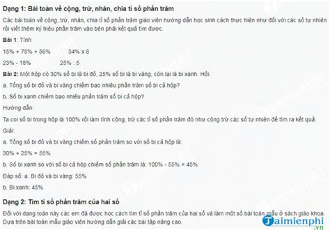 Cách giải dạng Toán tỉ số phần trăm lớp 5 tiể học