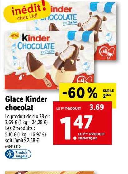 Promo Glace Kinder Chocolat Chez Lidl Icatalogue Fr