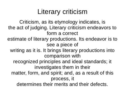 Literary criticism