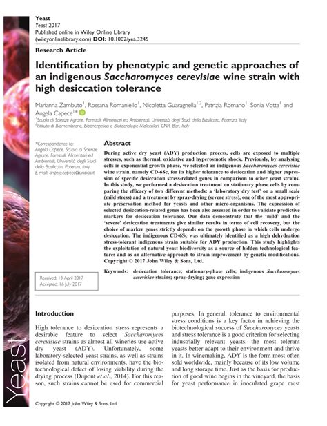 Pdf Identification By Phenotypic And Genetic Approaches Of An