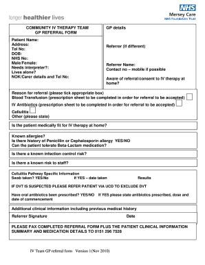 Fillable Online Gp Referral Form Mersey Care Nhs Foundation Trust Fax