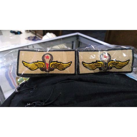 Jual BADGE WING TAPAK HITAM MERAH BORDIR HARGA SATUAN Shopee