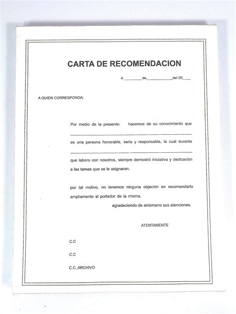 Carta De Recomendacion Informatica L Carta De