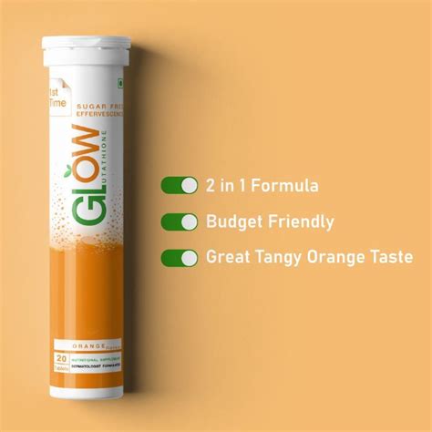 Buy GlowGlutathione 2 In 1 L Glutathione Vitamin C Tablets Orange