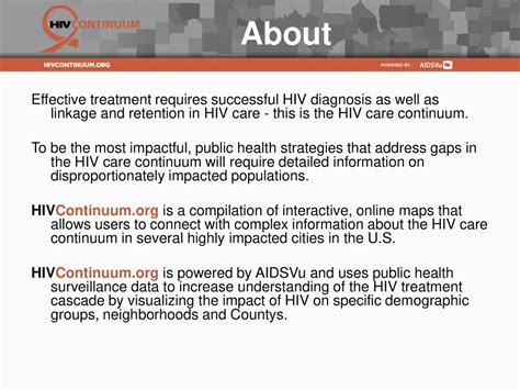 Illustrating The Hiv Care Continuum In Us Cities Ppt Download