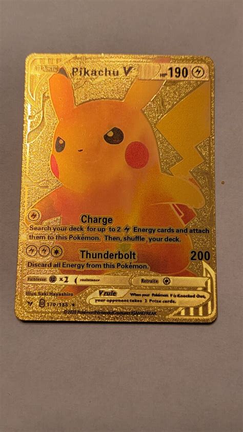 Mavin | Gold Pokemon Pikachu V 170/185 fanart card