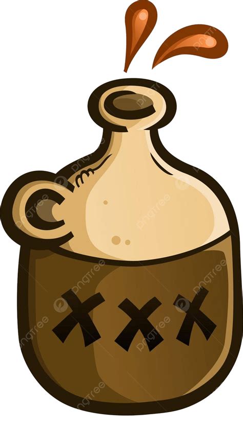 Moonshine Jug Vector Icon Illustration Drink Splash Hooch Vector Drink