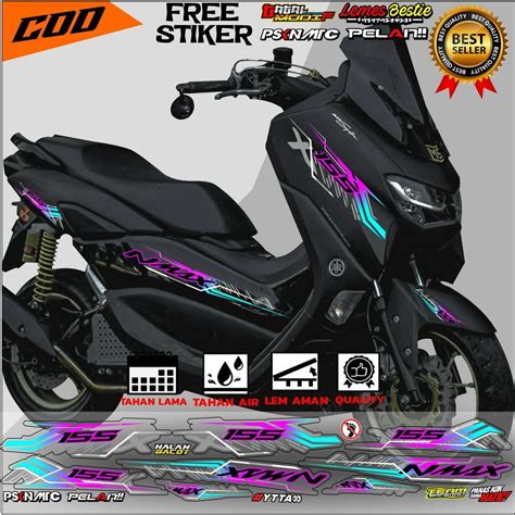 Jual STIKER STRIPING UV TRANSPARAN NMAX 155 ALL NEW FACELIFT VARIASI