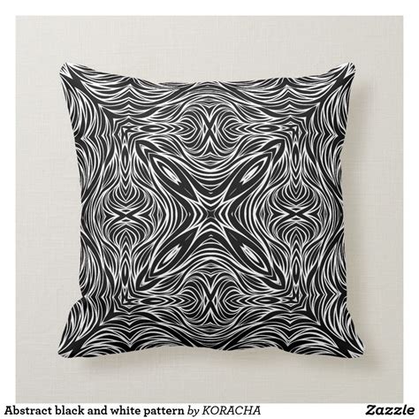 Abstract Black And White Pattern Throw Pillow Patterned Throw Pillows