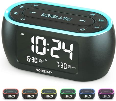 Housbay Digital Alarm Clock Radio For Bedroomnightlightdual Alarm