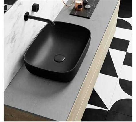 Polished Ceramic Table Top Black Galina Matt Wash Basin At Best Price