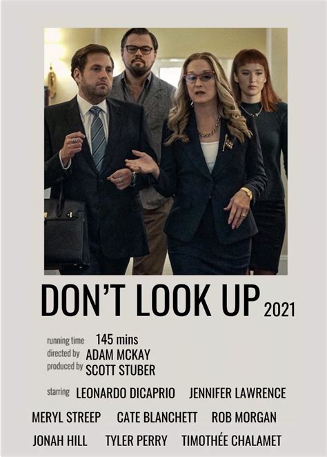 Don’t Look Up 2021 Minimalist Polaroid Poster Netflix Leonardo Dicaprio Jennifer Lawrence Meryl