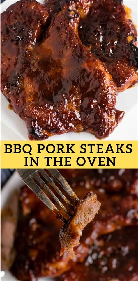 BBQ Pork Steaks In The Oven Delicious Food Recipes Recipe Pork