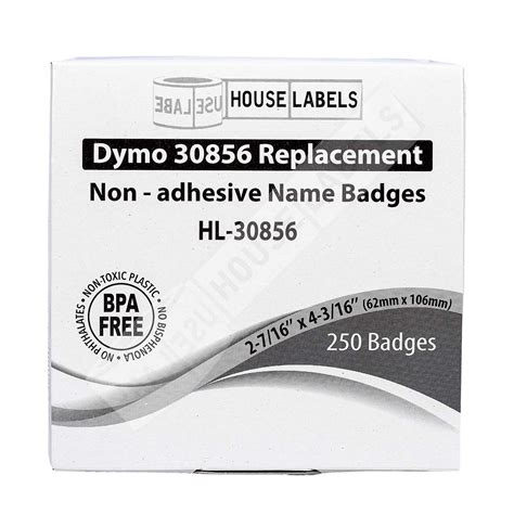 Dymo 30856 Non Adhesive Name Badges White Houselabels