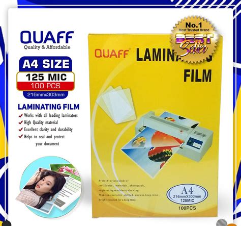 Quaff Laminating Film A Size X Mm And Microns Sheets