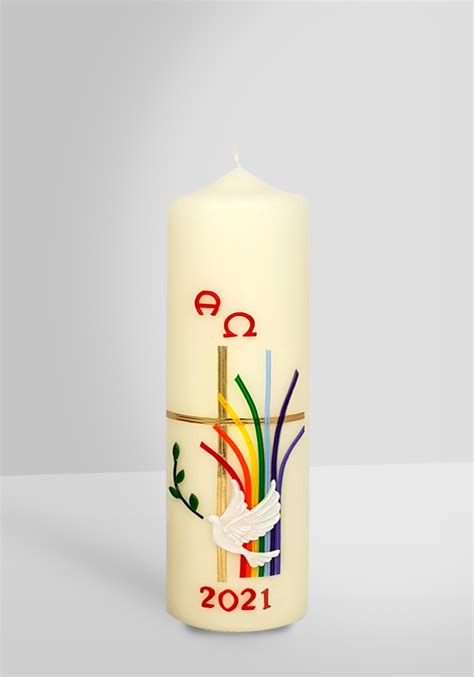 Osterkerze Von Fl Gel Kreuz Regenbogen Taube Fl Gel Design Und