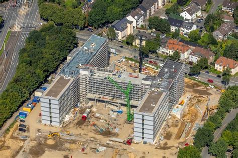 Luftbild Bochum Baustelle zum Neubau eines Büro und Geschäftshauses