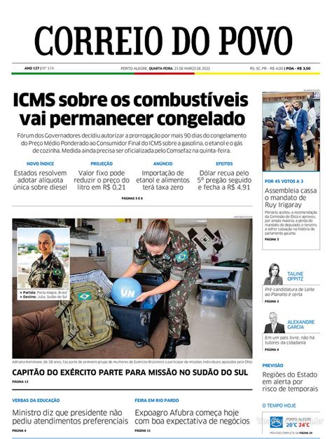 Capa Correio Do Povo Segunda 22 De Abril De 2019