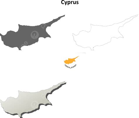 Cyprus Outline Map Set Silhouette Outline Map Vector Silhouette