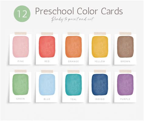 Printable Rainbow Flashcards Educational Printable Cards Montessori