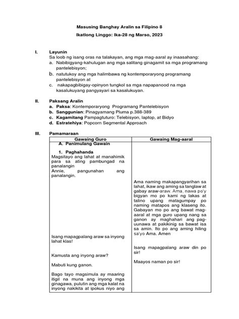 Programang Pantelebisyon Lp Week 3 Pdf