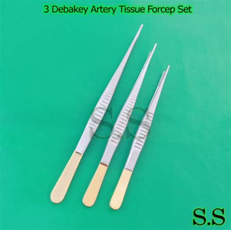 3 DEBAKEY ARTERY ATRAUMATIC TISSUE VASCULAR FORCEPS WITH GOLD HANDLE 7