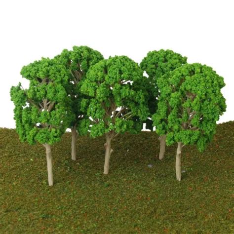 5PCS 1 50 75 Plastique Vert Modèle Arbres pour Trains Parc Paysage