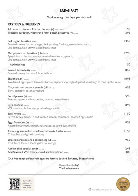 Menu at The Bower Inn, Bridgwater pub & bar, Bridgwater