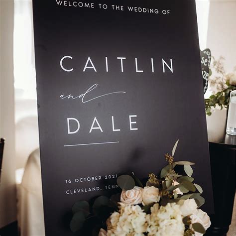 Black Wedding Welcome Sign Minimalist Welcome Wedding Sign Etsy