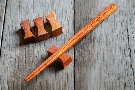 Chopstick Rest Set Plain Wood Natural Colour Solid Wood Etsy