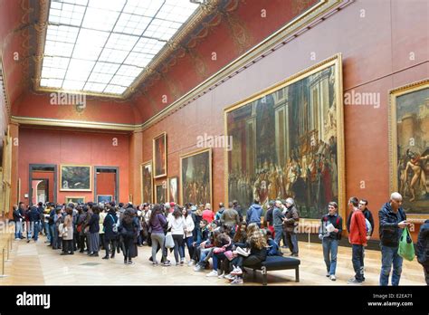 France, Paris, Louvre Museum, the painting the Coronation of Napoleon ...